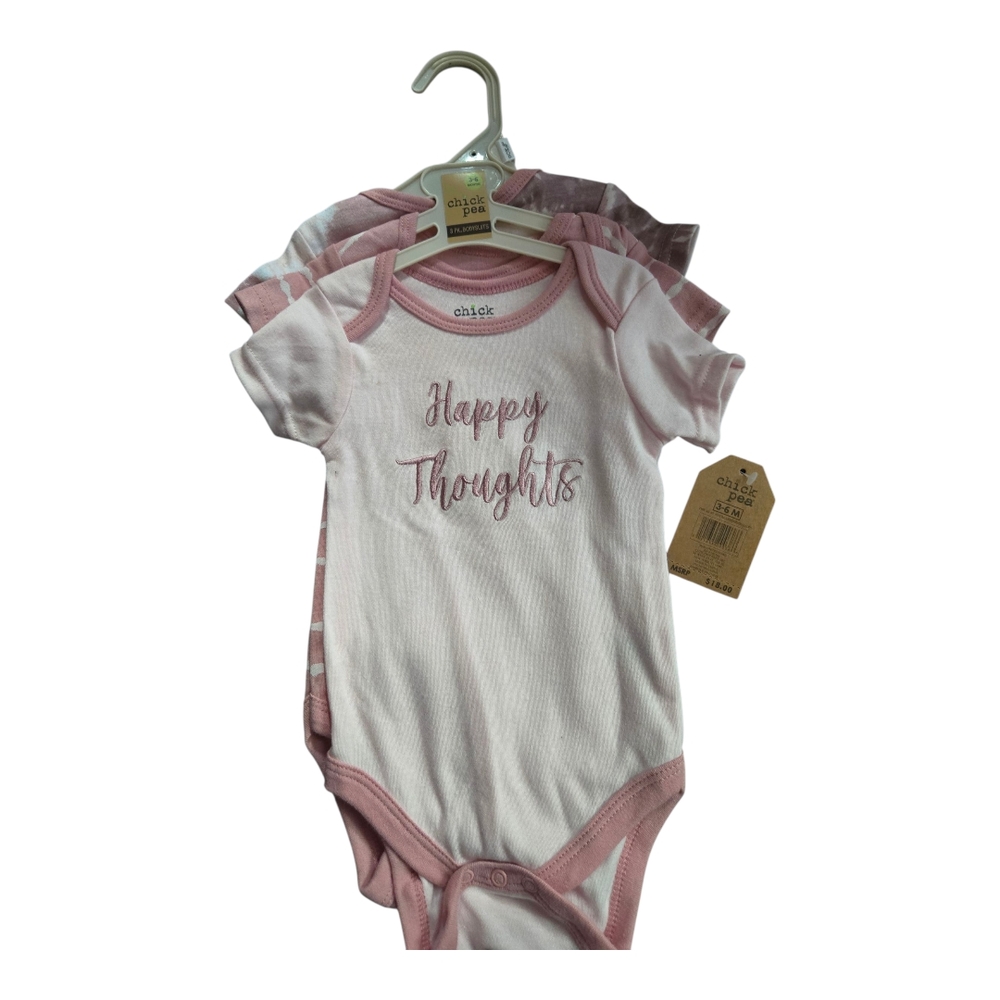Chick Pea Pink Baby Bodysuit Set